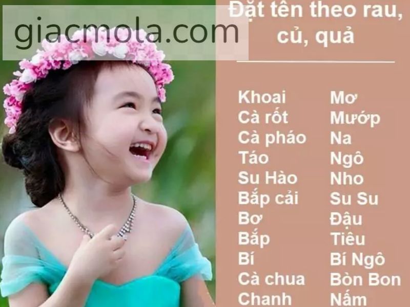 Đặt biệt danh hay cho bé gái bằng các loại rau củ quả