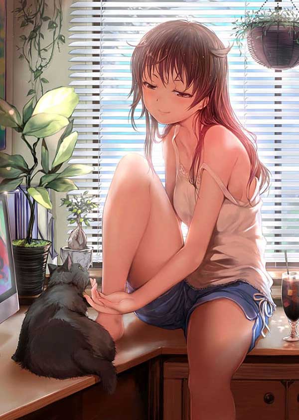 Ảnh anime nữ cute đeo kính 